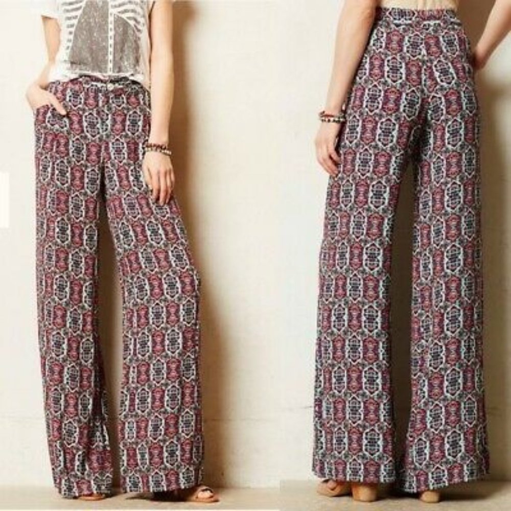 Anthropology Elevenses Wide Leg Boho Pants